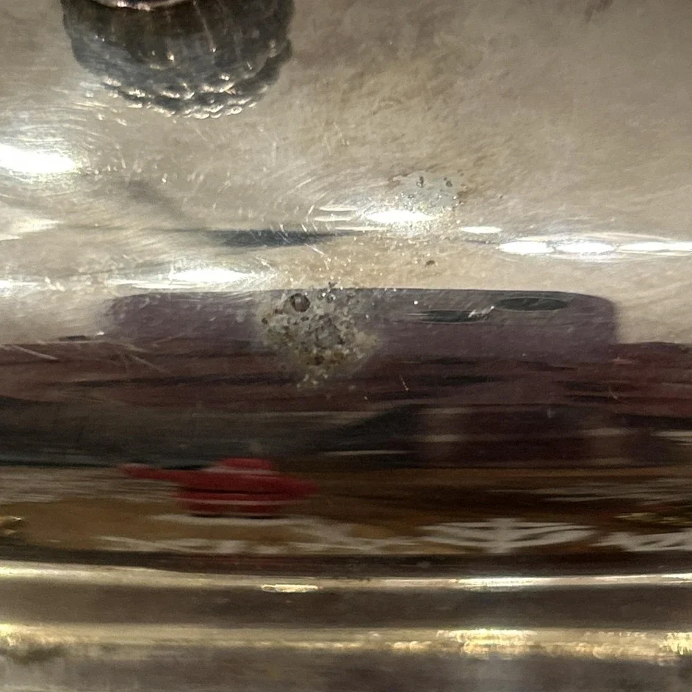 Vintage‎ Silverplate, Butter Dish Elegant Patterned Pineapple Top, Glass insert